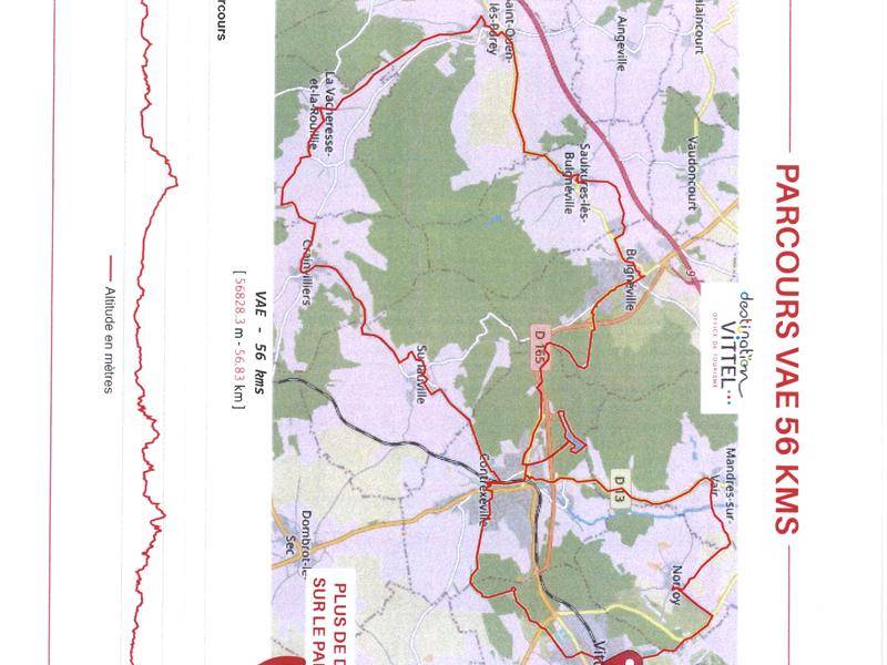 Randonnée : Parcours vélo - vae 56 km