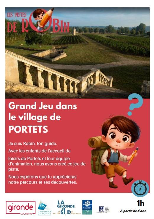 Randonnée : Les Pistes de Robin : grand Jeu dans le village de Portets