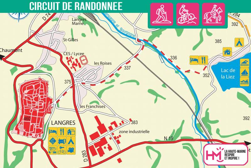 Randonnée : Voie Bleue de Langres au lac de la Liez - PR
