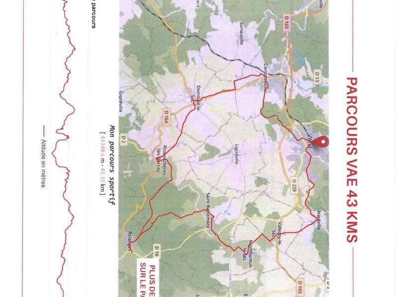 Randonnée : Parcours vélo - vae 43 km