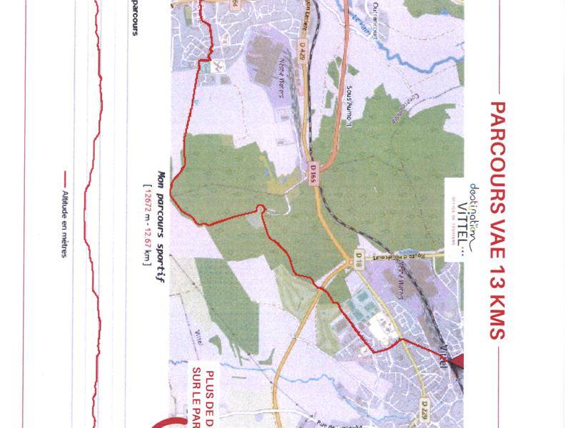 Randonnée : Parcours vélo - vae 13km - Vittel-Contrexéville
