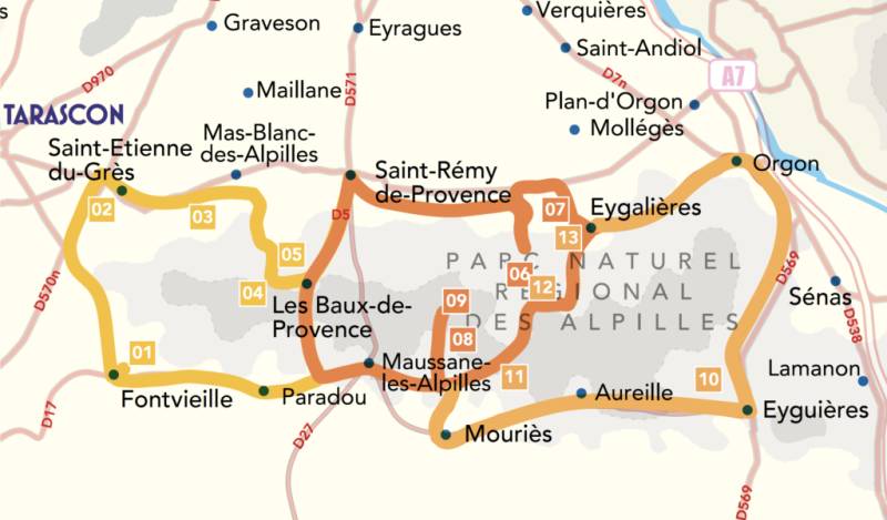Randonnée : Le vignoble des Alpilles, rêve antique (Circuit 1 / Ouest)