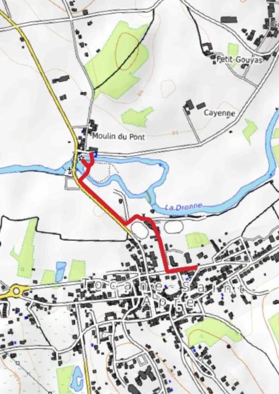 Randonnée : Tocane Saint-Apre en écomobilité - Baignade et moulins sur la dronne