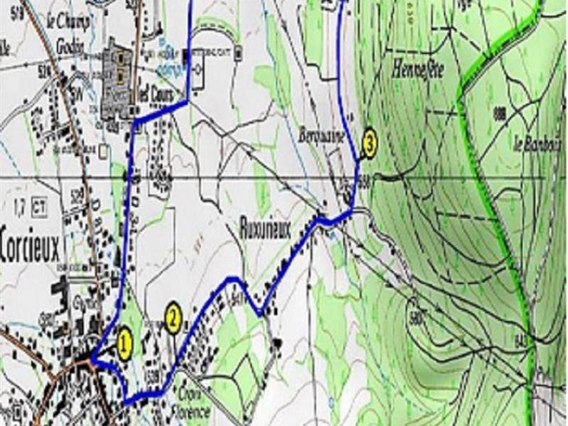 Randonnée : Circuit pédestre - Ruxurieux - Le Champ d'Evraux