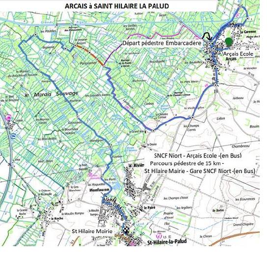 Randonnée : Circuit d’Arçais à Saint-Hilaire-la-Palud en écomobilité