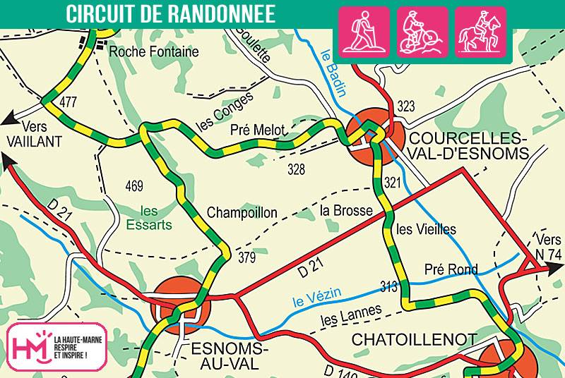 Randonnée : Le Val d'Esnoms - PR N°76