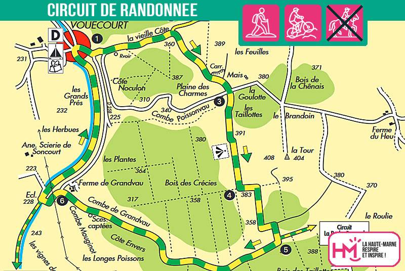 Randonnée : La côte de Vouécourt - PR N°50