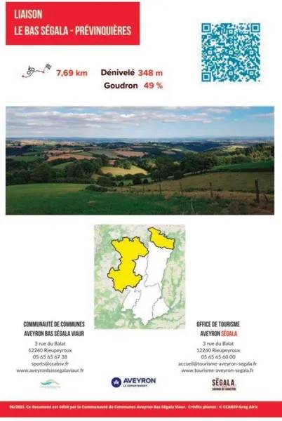 Randonnée : circuit de liaison VTT VAE - Prévinquières / Le Bas Ségala
