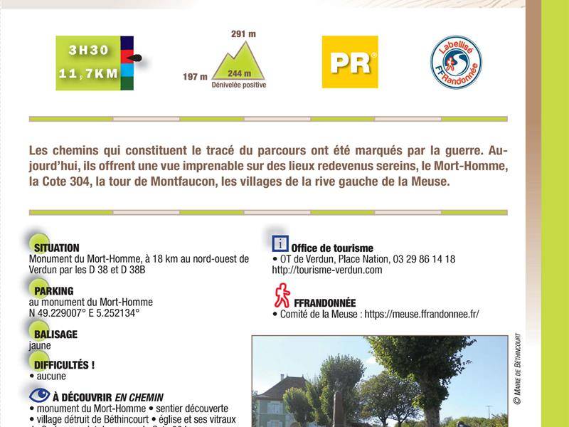 Randonnée : Circuit Rando n° 80 - Le chemin de Bethincourt, la résistance